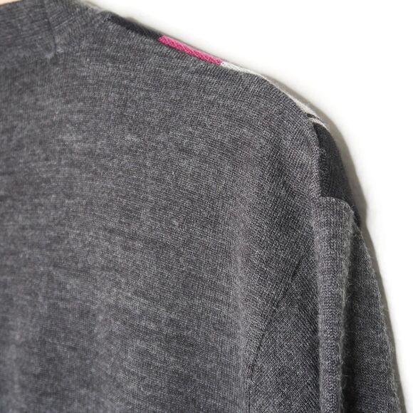 Jean Pierre VTG Mens Cardigan Large Gray Purple‎ Wool Blend Academia Grandpacore - Picture 10 of 10